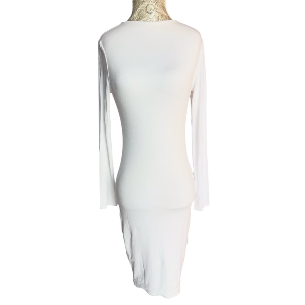Naked Wardrobe White Long Sleeve Dress